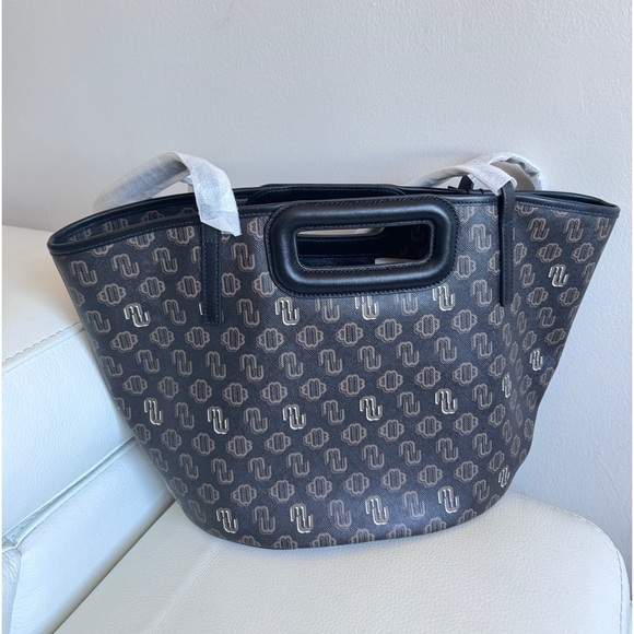 NWT MAJE Clover Canvas Leather Brown Tote - Picture 3 of 11